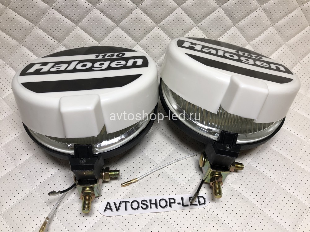 Фары птф круглые Белые галогеновые с защитными крышками Н3 12V