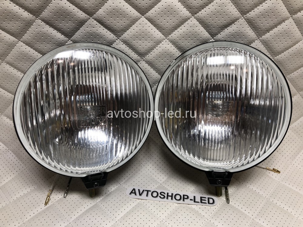 Фары птф круглые Белые галогеновые с защитными крышками Н3 12V