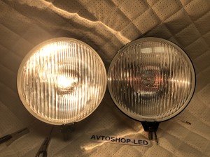 Фары птф круглые Белые галогеновые с защитными крышками Н3 12V