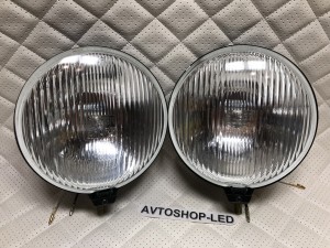 Фары птф круглые Белые галогеновые с защитными крышками Н3 12V