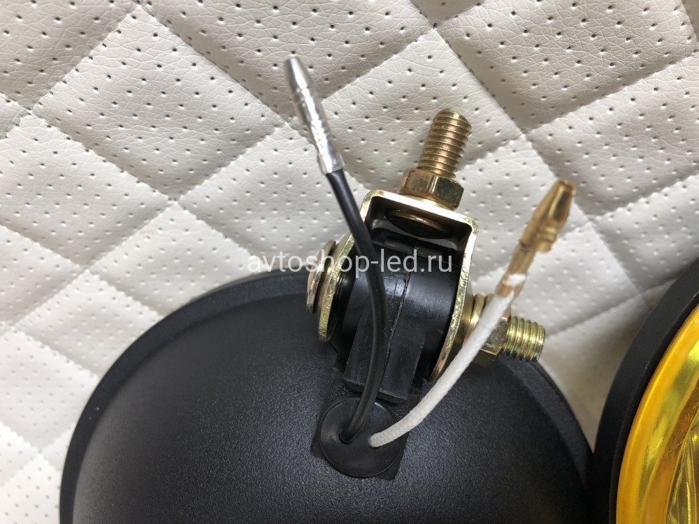 Фары птф круглые Желтые галогеновые с защитными крышками Н3 12V