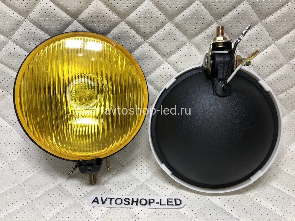 Фары птф круглые Желтые галогеновые с защитными крышками Н3 12V