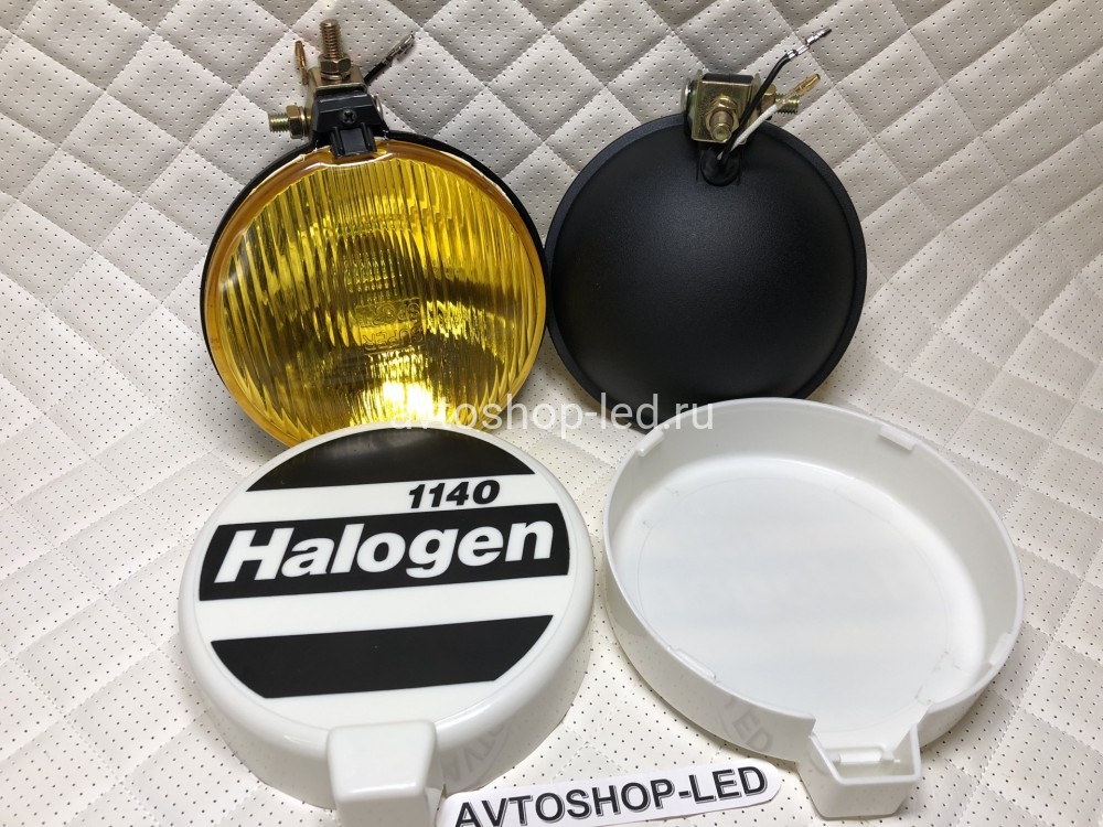 Фары птф круглые Желтые галогеновые с защитными крышками Н3 12V