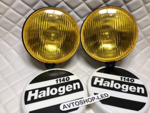 Фары птф круглые Желтые галогеновые с защитными крышками Н3 12V