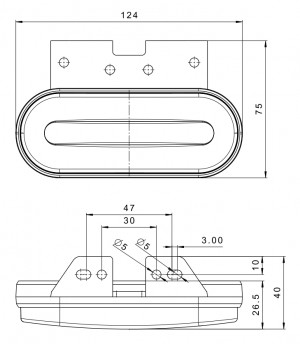 Фонарь габартный Желтый Fristom FT-070 Z+K LED с кронштейном