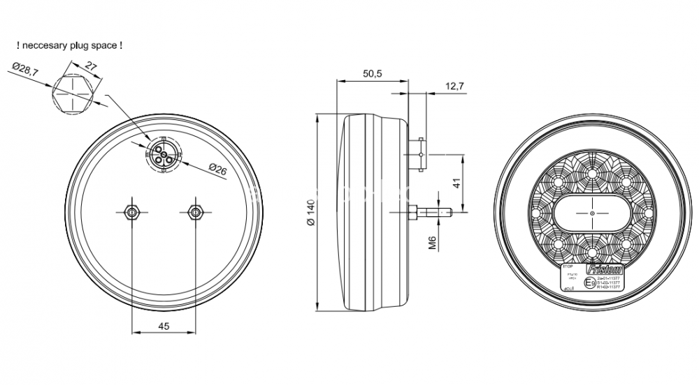 Фонарь задний FRISTOM FT-110 12/24V